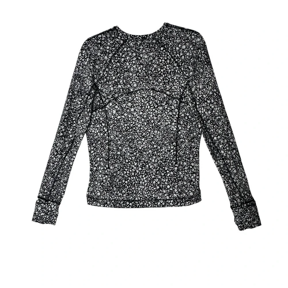 Lululemon Its Rulu Run Long Sleeve Top Size 10 Venture Floral Alpine White Black